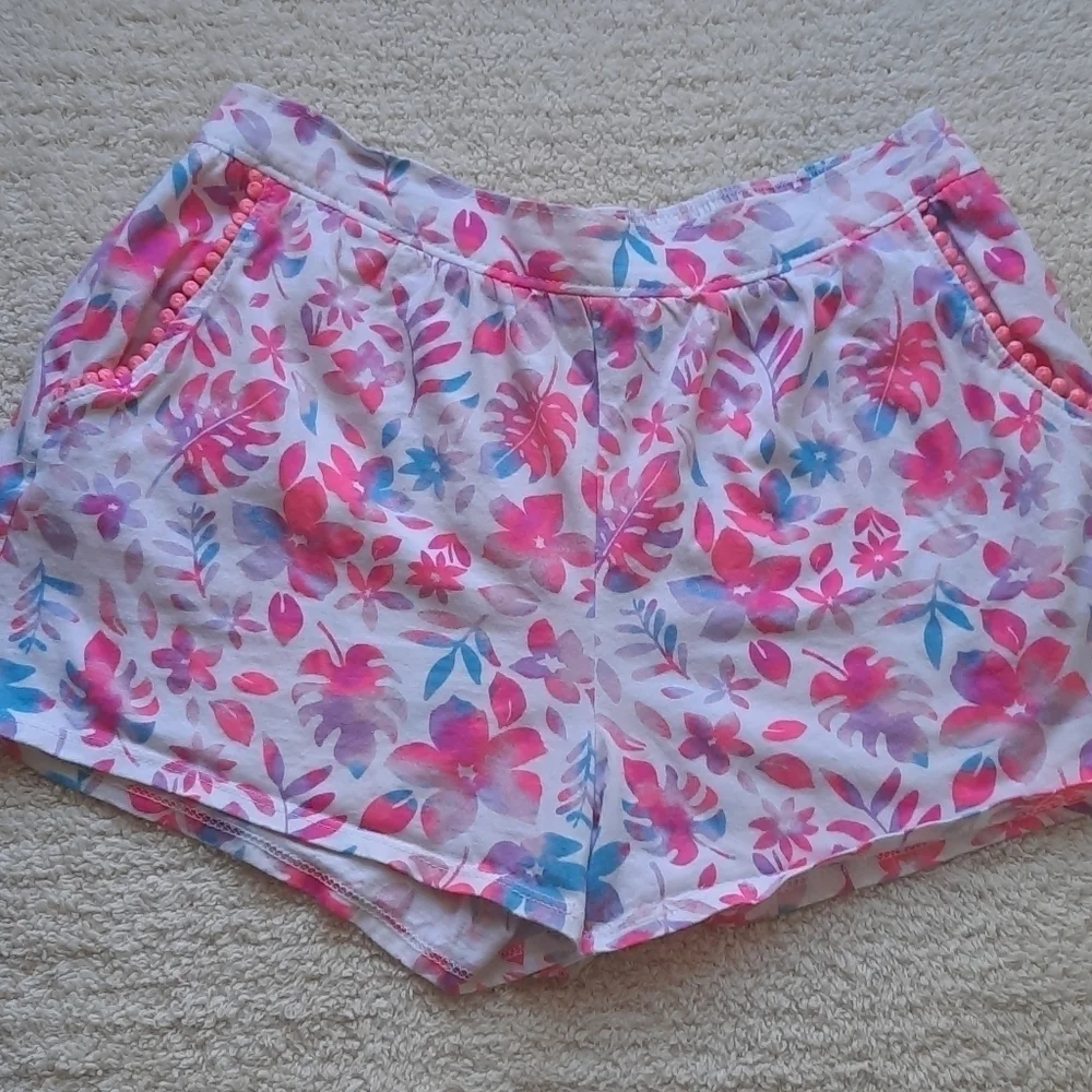 Oshkosh Bgosh 10 12 pink white floral cotton short